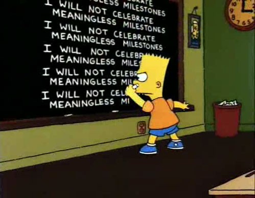 Bart Simpson punished for setting milestones