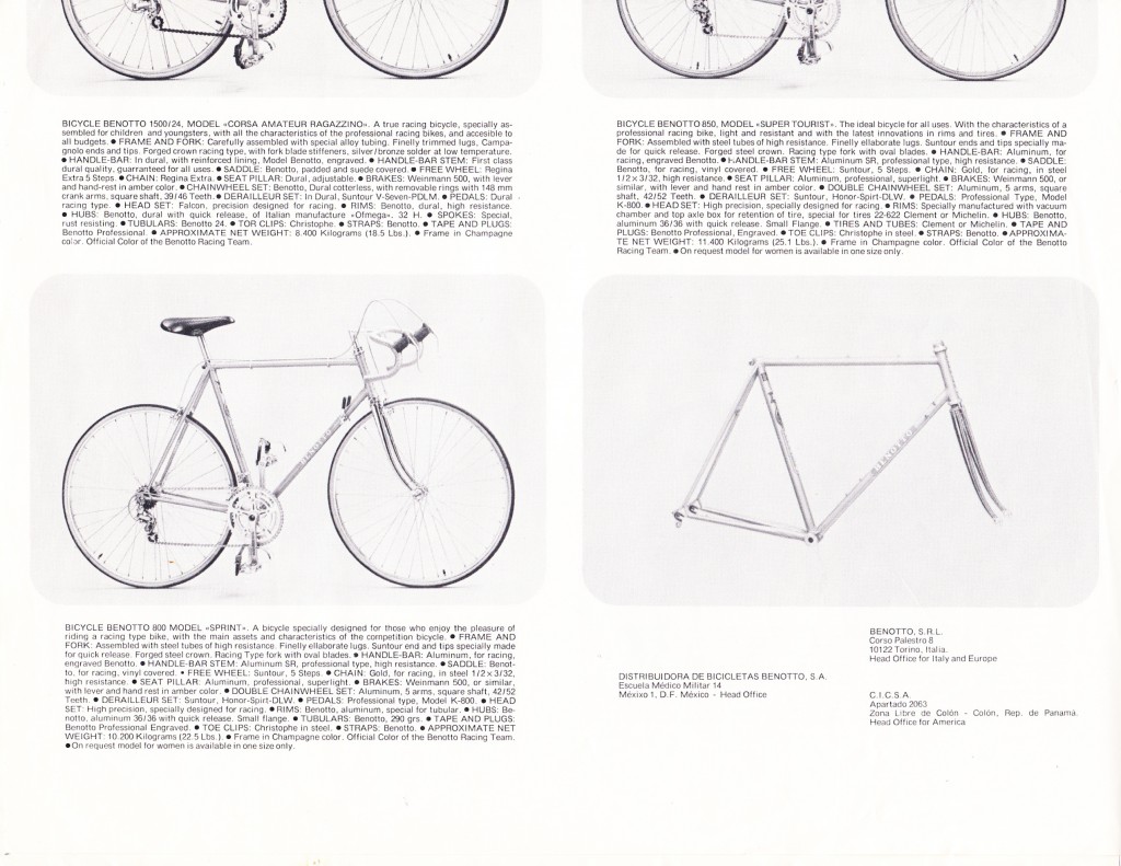 Benotto Catalogue 1979 page 4 of 12