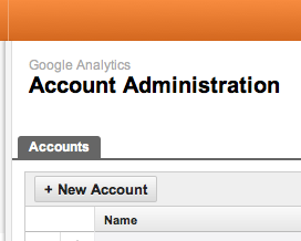 Create New Analytics Account
